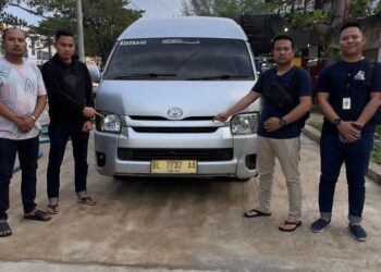 Polres Lhokseumawe saat mengamankan barang bukti terkait kasus pidana tabrak lari. FOTO/Net