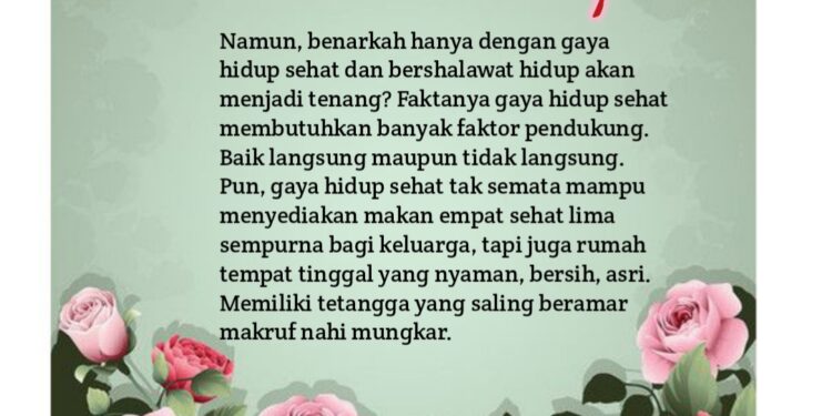 Gaya Hidup Sehat, Hati Tenang Ala Siapa?